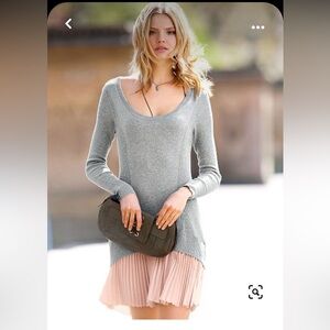 Victoria's Secret Gray and Pink Long Sleeve Dress